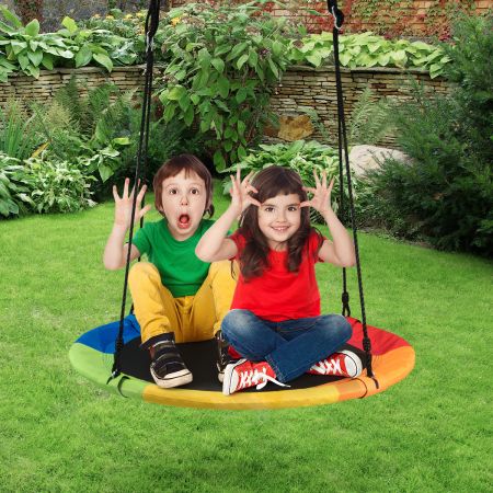 Nestschaukel 100cm Garten-Schaukel Tellerschaukel Kinder und Erwachsene Orange 