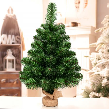 60/90cm Künstlicher Weihnachtsbaum Tannenbaum mit Zementbasis Christbaum Grün