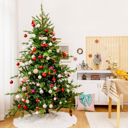 Costway 210 cm Künstlicher Weihnachtsbaum Tannenbaum mit Metallständer Kunstbaum Weihnachten Grün