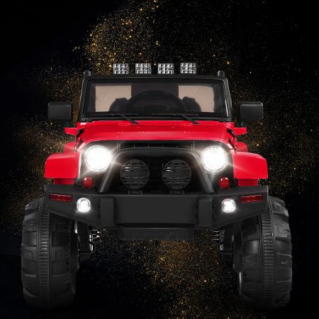 Costway Elektrischer Jeep 12 V Kinderauto mit 2, 4 G-Fernbedienung Elektroauto mit Musik Rot