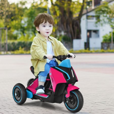 Costway 3-rädriger Kids Motorroller mit Lichtern Elektromotorrad 80,5 x 41 x 51,5 cm Rosa + Schwarz + Blau