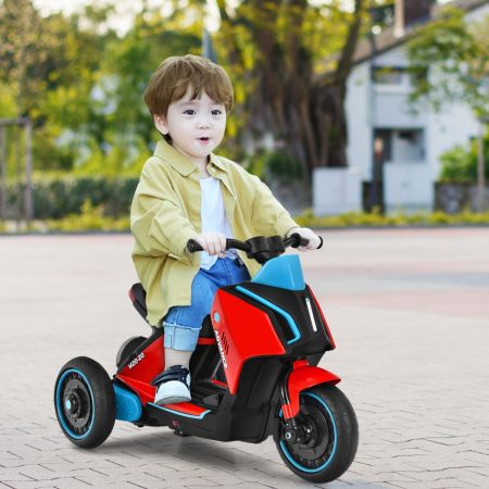 Costway 6V Elektro Motorrad Kindermotorrad mit Musik für Kinder 80,5 x 41 x 51,5 cm Rot + Schwarz + Blau