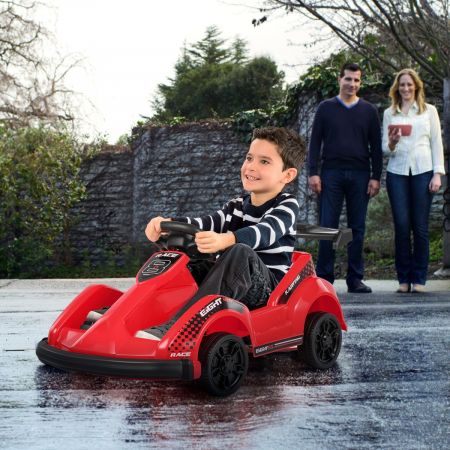 Costway Batteriebetriebenes Go-Kart Kinderfahrzeug mit Fernsteuerung 85 x 53 x 40 cm Rot