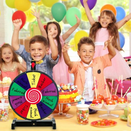 30 cm Großes Glücksrad für Preise Tisch-Spinnrad für Gewinnspiele & Partys