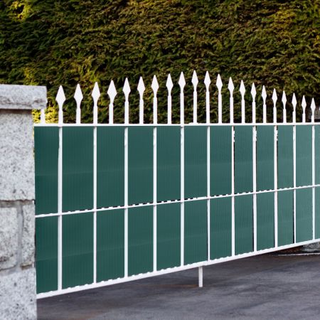 Sichtschutzfolie Zaunblende PVC Zaunfolie Gartenzaun Abdeckung Sichtschutz Windschutz 35 m x 19 cm Dunkelgrün
