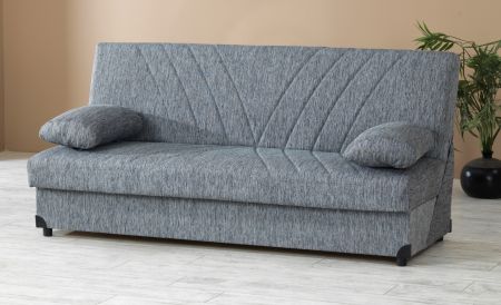 Costway Sofa-Bett Schlafcouch Bettcouch für Schlafzimmer mit 2 abnehmbaren Kissen 181 x 81 x 88 cm Dunkelgrau