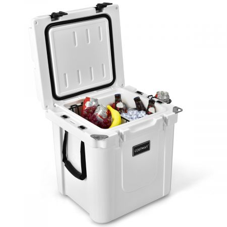 Costway 31L Isolierbox Kühlbox Wärmebehälter mit Schneidebrett für Camping Picknick 43,5 x 39 x 47 cm Weiß