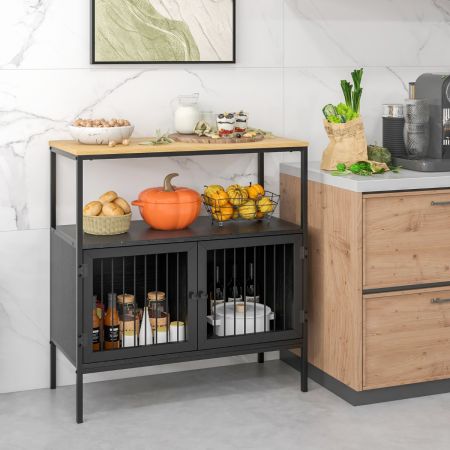 Küchenschrank Moderner Hübsches Küchen-Sideboard 80 x 35 x 90 cm Schwarz