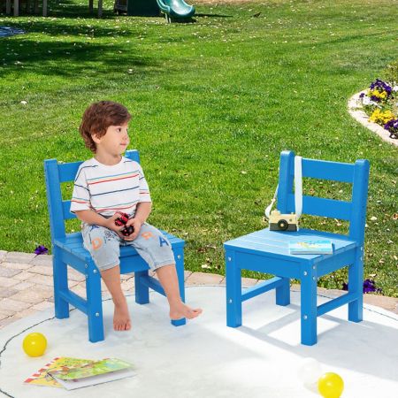 2 Kinderstühle für drinnen & draußen wetterfester strapazierfähiger Lernstuhl für Kleinkinder Blau-1