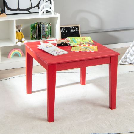 quadratischer Kindertisch wetterfester strapazierfähiger Spieltisch Rot 64,5 cm x 64,5 cm-1
