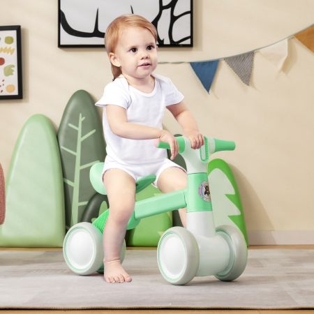 Niedliches Baby-Laufrad 4-Rad-Kinderfahrrad ohne Pedal 55,5 x 26 x 39 cm Grün