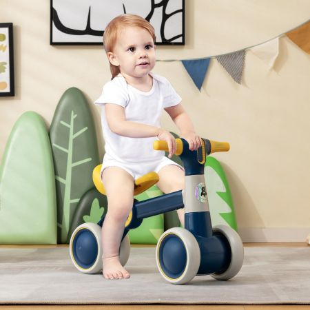 Baby-Laufrad 4-Rad-Kinderfahrrad ohne Pedal 55,5 x 26 x 39 cm Dunkelgrau + Gelb