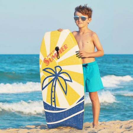 Costway 93 x 47 cm Surfboard Bodyboard leichtes Surfbrett für den Pool Sup-Board Gelb