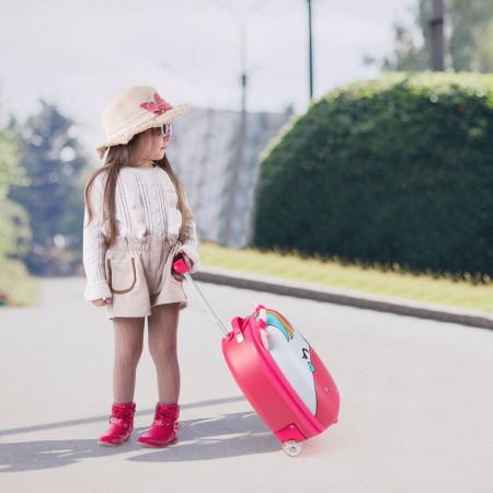 Rollkoffer Hartschalen-Handgepäck für Kinder 33 x 22 x 45 cm Rosa