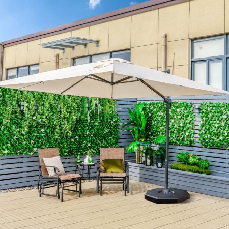 Costway Sonnenschirm mit 3 Neigungseinstellungen für Gärten Terrassen Cafés 300 x 300 x 273 cm Beige
