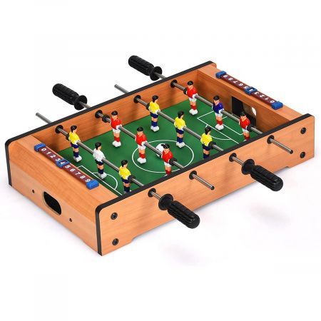 Costway Tragbarer Mini Tischkicker aus Holz Fußballspiel für den Familienabend 50,5 x 31 x 10 cm