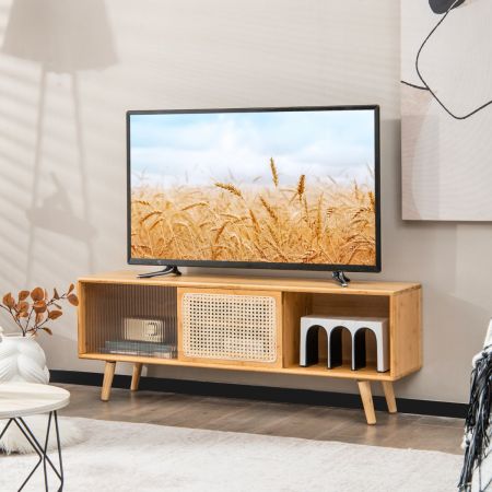 TV-Schrank Moderner TV-Ständer für Fernseher bis 55 Zoll 120,5 x 31 x 45,5 cm Natur
