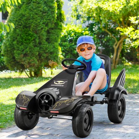 Gokart für Kinder Go Cart mit Bremsen Tretauto Verstellbarer Sitz Pedalfahrzeug Kinderfahrzeug 112x62x61cm