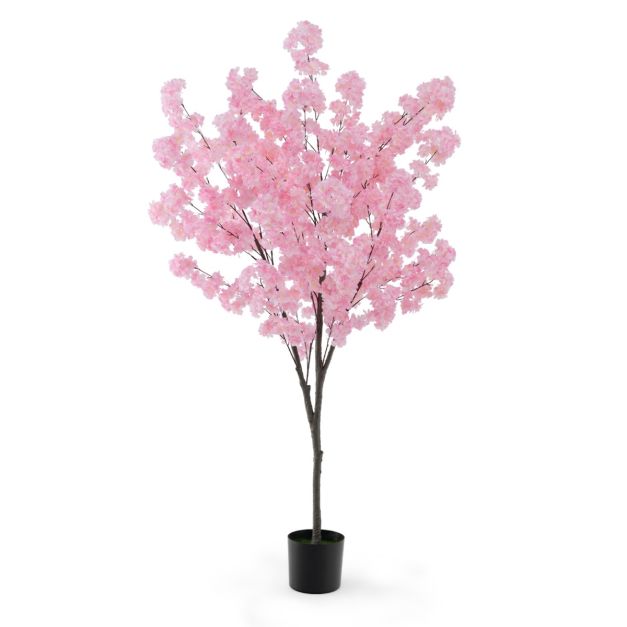 190 cm Knstlicher Kirschbltenbaum Kunstpflanze mit Blten in Rosa  Kunstbaum im Topf