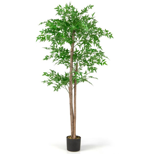 150 cm Knstliche Pflanze Bambus Kunstbaum mit Topf Kunstpflanze Bambusbaum  Dekobaum - Costway