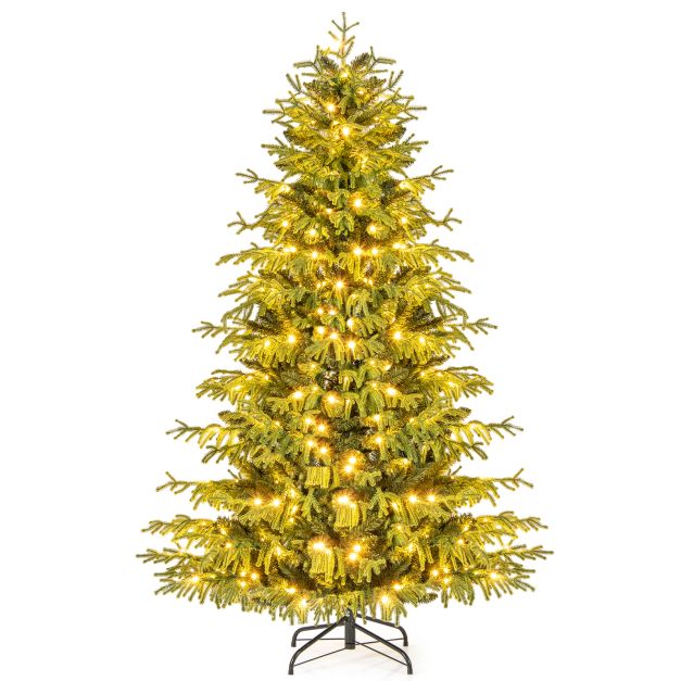 180 cm Knstlicher Weihnachtsbaum mit Beleuchtung Tannenbaum Christbaum  Grn - Costway