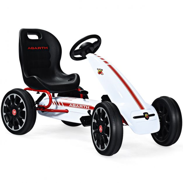Kinder Pedal Go Kart Aufsitzauto mit Verstellbarem Schalensitz  Kinderfahrzeug für Kinder Gokart Weiß - Costway