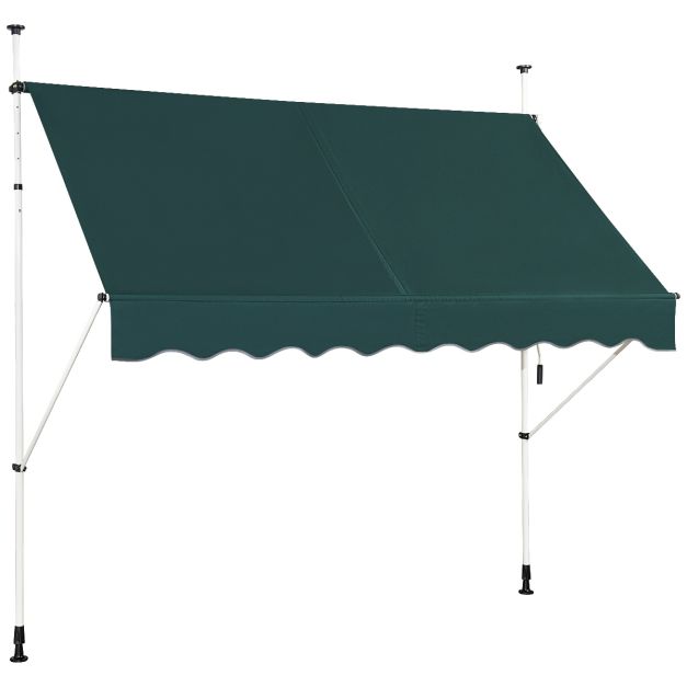 250 cm Breit Klemmmarkise ohne Bohren UV-bestndige Balkonmarkise  Hhenverstellbare Markise Grn - Costway