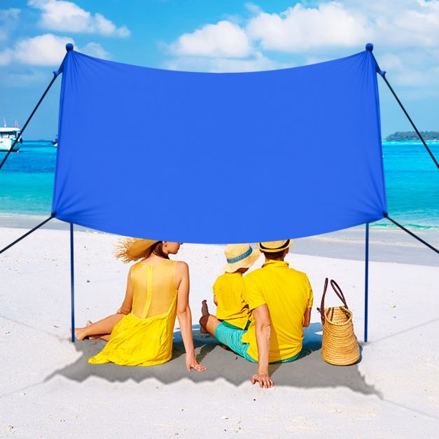 Strand Sonnenschutz Leichtes Strandzelt mit Tragetasche und 4 Sandscken  LSF 50+ - Costway