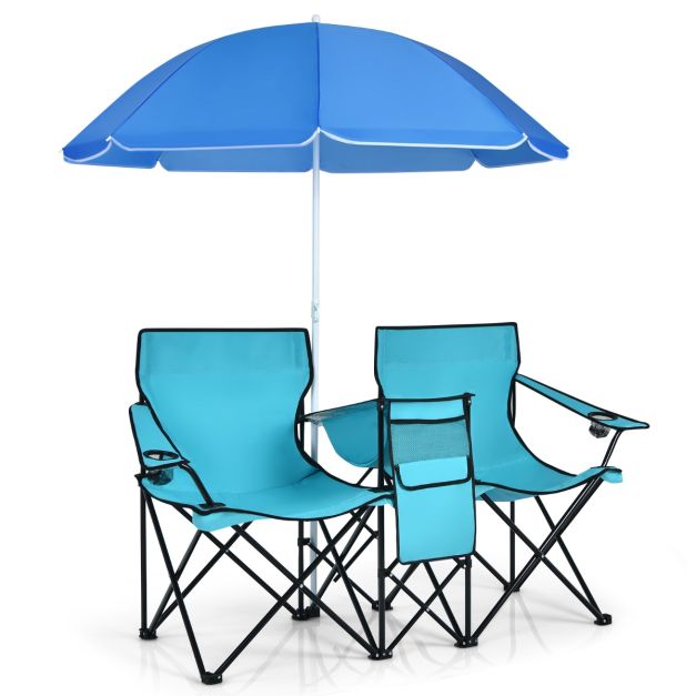Leichter campingstuhl mit getränkehalter, perfekt für outdoor