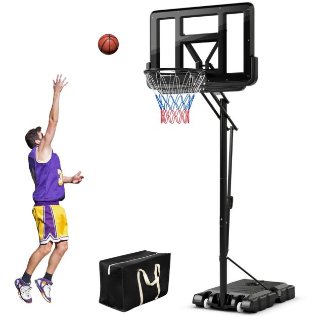 Basketballständer 245-305 cm Höhenverstellbar Basketballkorb mit Ständer  Schwarz - Costway