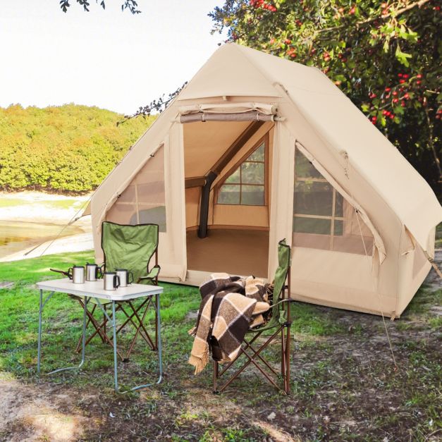 feldbett zelt 2 personen 4in1-Zelt Für 2 Personen Wurfzelt Feldbett Mit Campingliege Grün main image 0