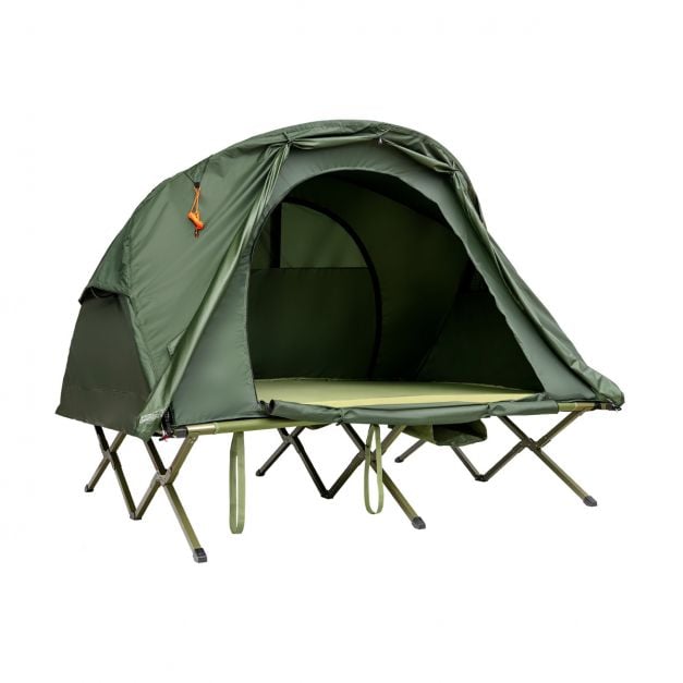 4 in 1 Campingzelt Set fr 2 Personen mit Abdeckung und Matratze 194 x 146  x 160 cm Grn - Costway