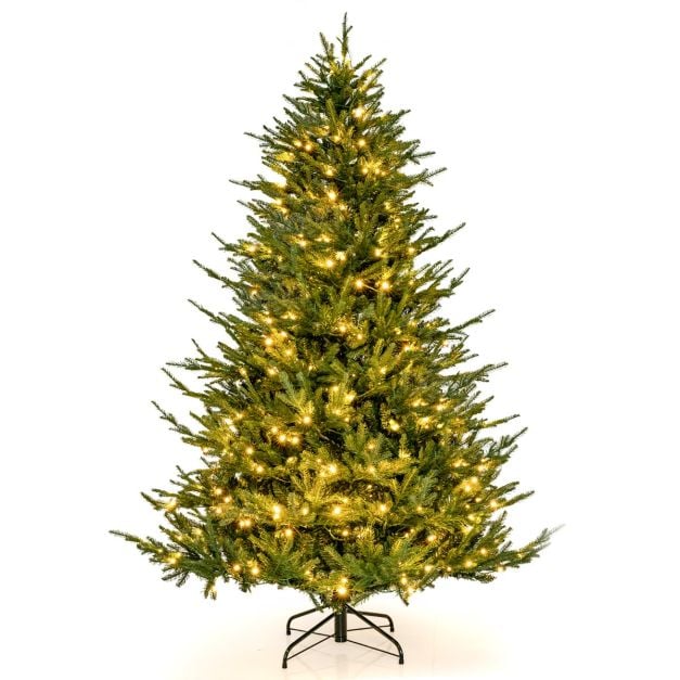 180 cm Knstlicher Weihnachtsbaum mit 8 Lichtmodi & 280 warmweien  LED-Lichtern - Costway