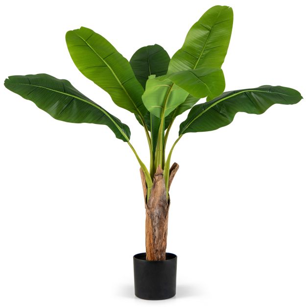 2er Set Kunstpflanze Tropische Palme 107 cm Knstliche Paradiesvogel  Pflanze Grn - Costway