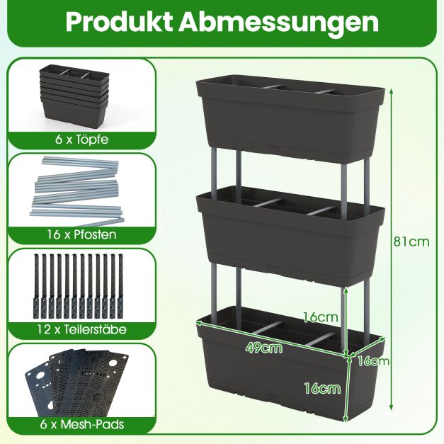 blumenksten gro terrasse Pflanzkasten CUBY aus verzinktem Stahl 150 x 40 x 40 cm