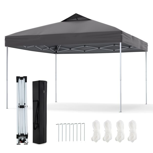Pavillon 3x3m Faltpavillon wasserdicht stabil UV-Schutz 50+ Partyzelt  Faltzelt Grau - Costway