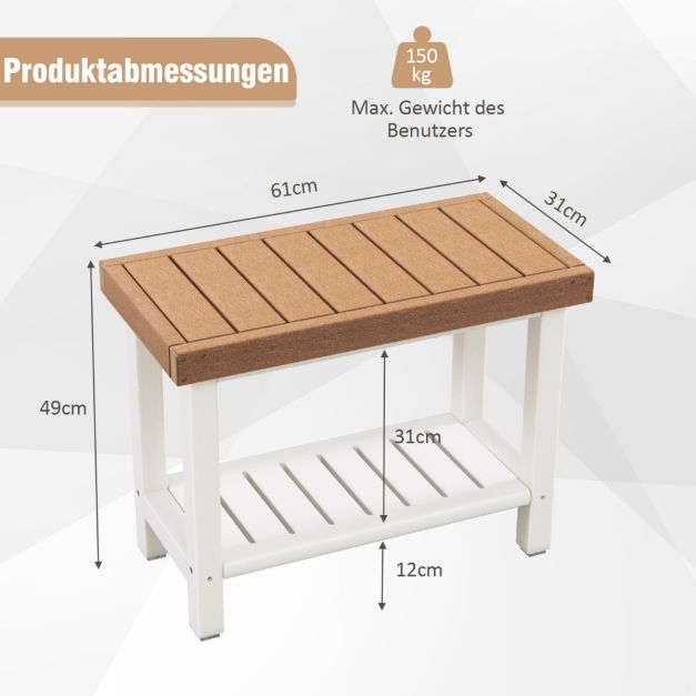 Bambus Badezimmer Bank Mit Ablage  Stabile Duschbank Bis 150kg, Sitzbank  Bad & Flur