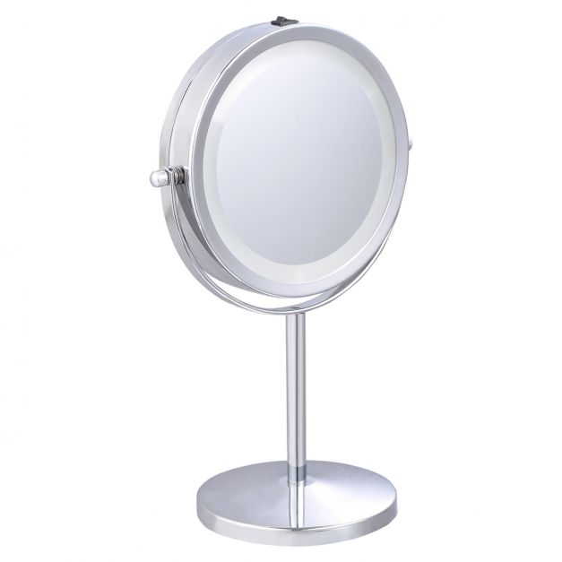 Runder Kosmetikspiegel-Tischspiegel mit LED-Beleuchtung,360°Schwenkfunktion,5/7X 
