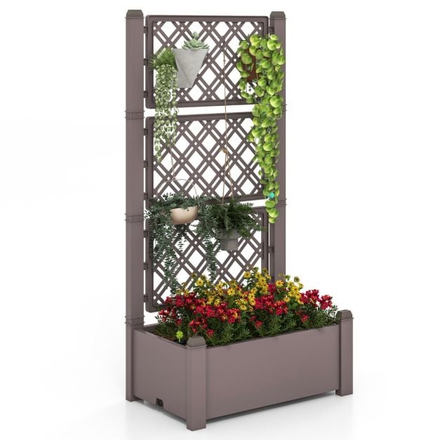 Hochbeet Mit Rankgitter & Sichtschutz 294x160cm  Modulares  Vertikal-Pflanzsystem Fr Balkon, Terrasse & Garten