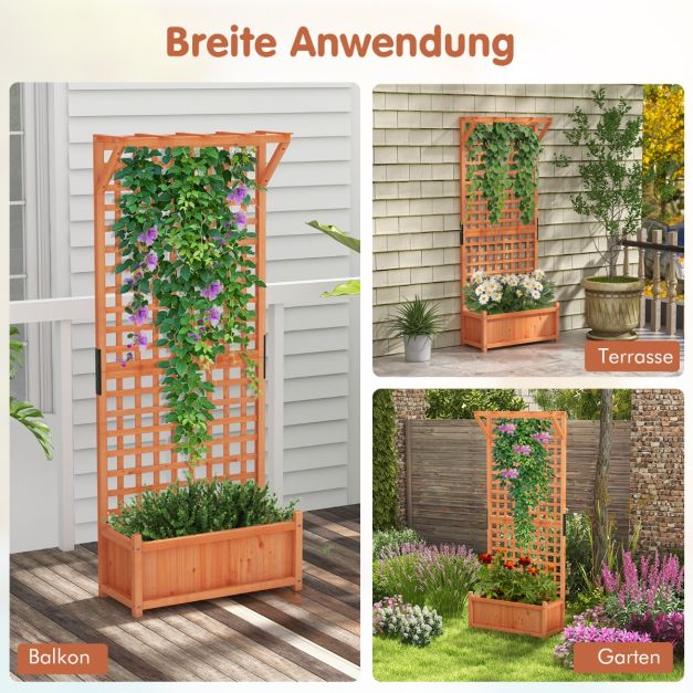 blumenkasten mit ablage Fepro® Hochbeet aus Holz – 63L Pflanzkasten mit Ablage & Vlies, wetter –  Panorama24 Onlineshop main image 0