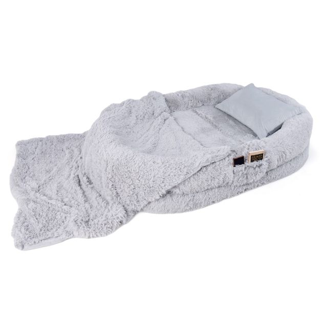 Flauschiges Hundebett fr Menschen & Hunde mit Waschbare Hundedecke  abnehmbarem Bezug Riemen 171 x 115 cm - Costway