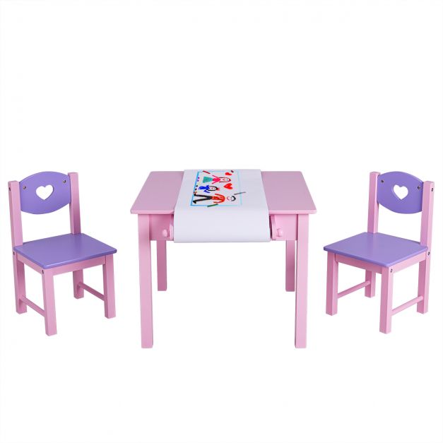 Kindersitzgruppe Kindertischgruppe Kindertisch mit 2 Stühlen und 2 Schubladen 