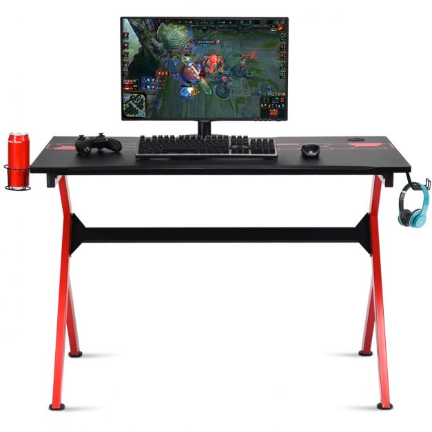 Gaming Tisch mit höhenverstellbare Fußpolster Schreibtisch mit