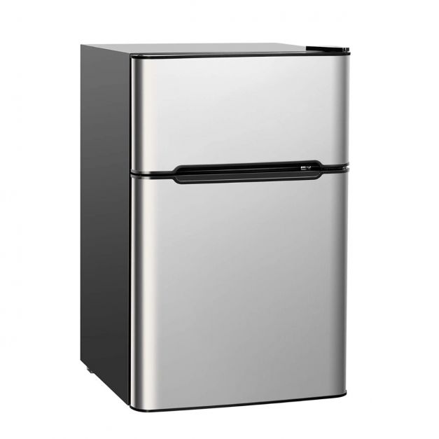 90L Kühlschrank mit 27L Gefrierfach Kühl-Gefrier-Kombination 48,5 x 49,5 x  86 cm Silber