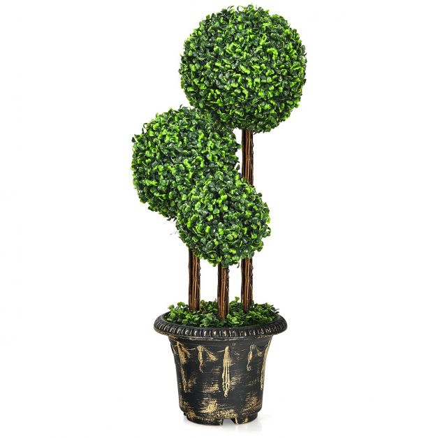 Kunstpflanze Grün x 91 künstliche 30 Costway künstlicher - 30 Grünpflanzen x Baum cm