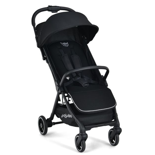 Ein-Knopf-Klappbar Kinderwagen mit Verstellbare Rckenlehne & Fusttze  Schwarz - Costway