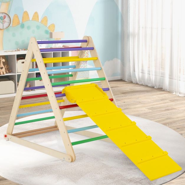 Kletterdreieck mit Leiter Klappbares Klettergerst Sprossendreieck zur  Entwicklung - Costway