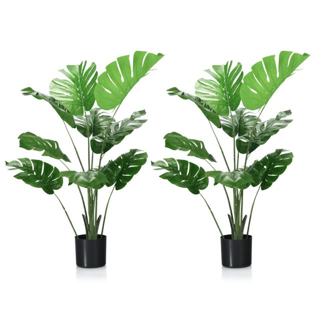 Knstlicher Monstera Deliciosa Baum fr drinnen und drauen 121 cm Grn