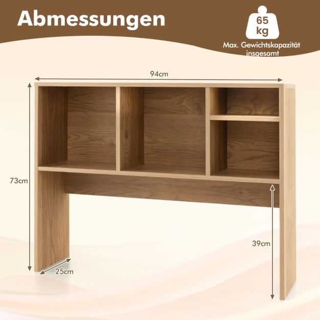 Schreibtischregal Aus Massivholz | 73,7 Cm Hoher Organizer Mit Runder Oberkante Für Büro & Homeoffice