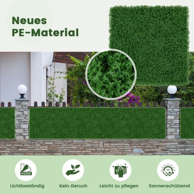 12 Stk. Pflanzenwand 50,5 x 50,5 cm knstliche Mooswand miteinander  verbindbar Dunkelgrn - Costway